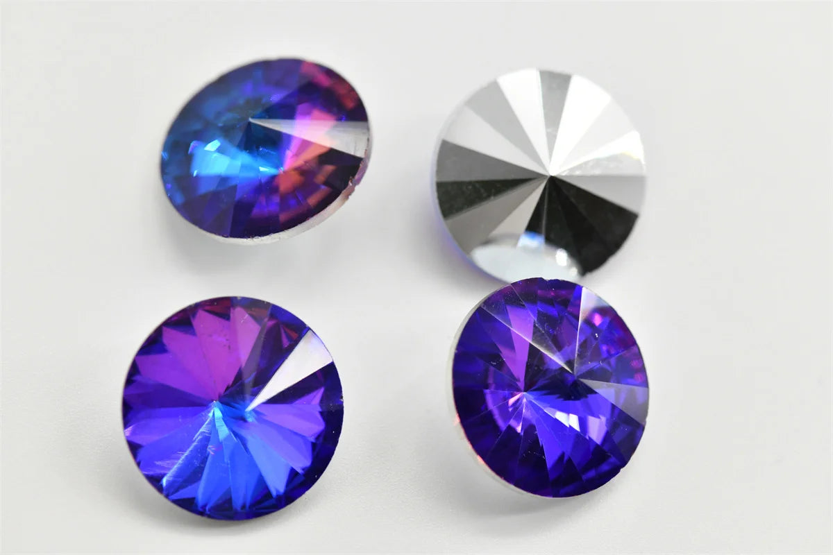 Blue Light Glass Crystal Rhinestones Beads for DIY Jewelry Crafting Sparkling Gemstones