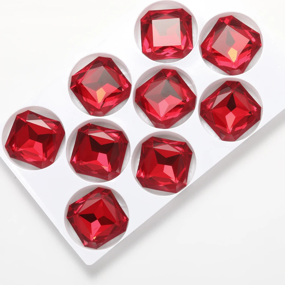 23x23mm 18mm  Square Octagon Rhinestones  Glass Stones Glitter Crystal Strass  Rhinestones Loose Stones