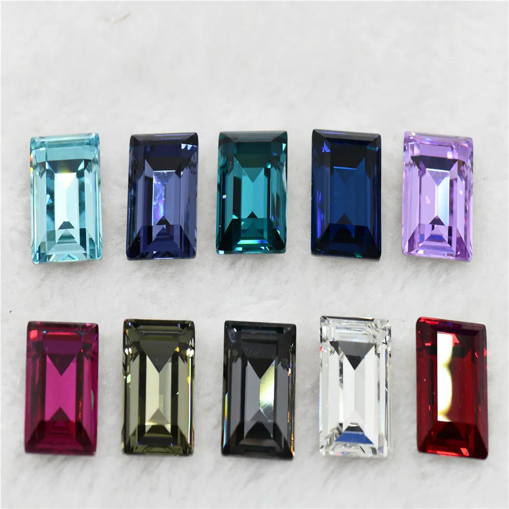 Wholesale k9 Rectangle Rhinestones Glass Strass crafts super Glitter For Clothes DIY Sewing Beads For Jewelry 10X14MM