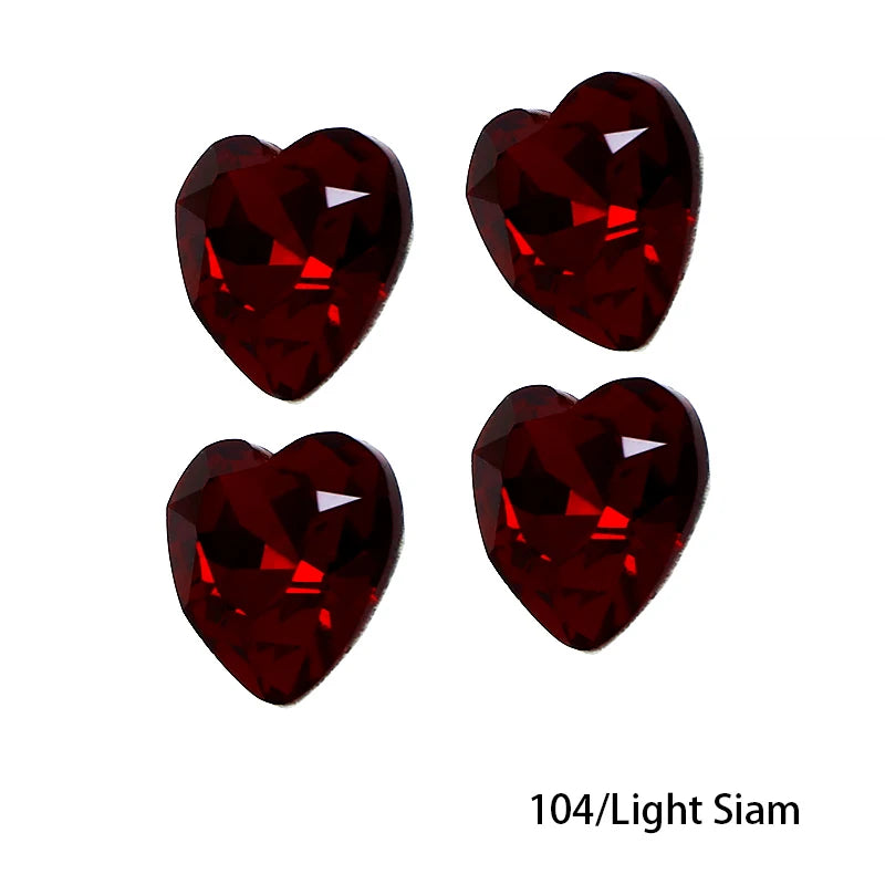 Crystal  Fancy Stone Pointed Back Rhinestones Heart Shape Glue On Crystal Beads K9 Glass Loose Diamond For Jewelry Making DIY