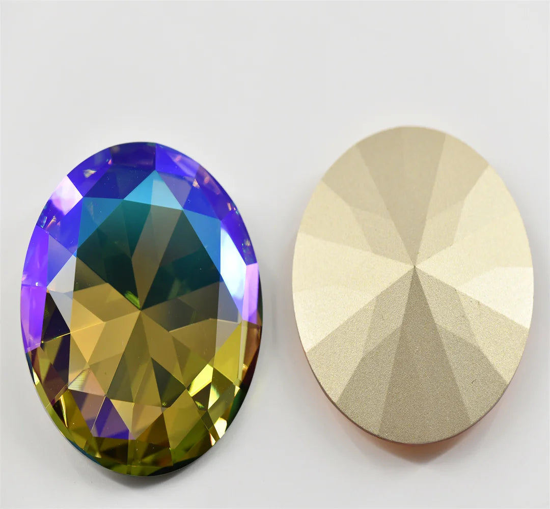 k9 Large stones Crystal  round OVAL  Glass big beads  Rhinestones Jewels Making 50mm