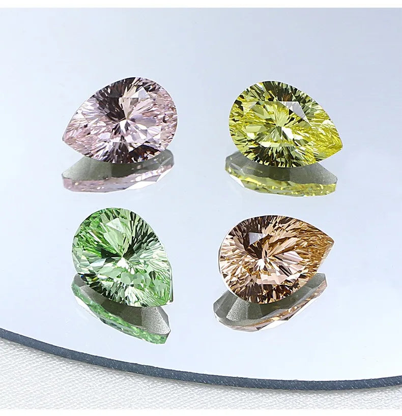 48pcs K9 Teardrop 10x14mm Strass Crystal Rhinestone Diamond Pointback Stones for Bags Needlework Glue Applique Beads