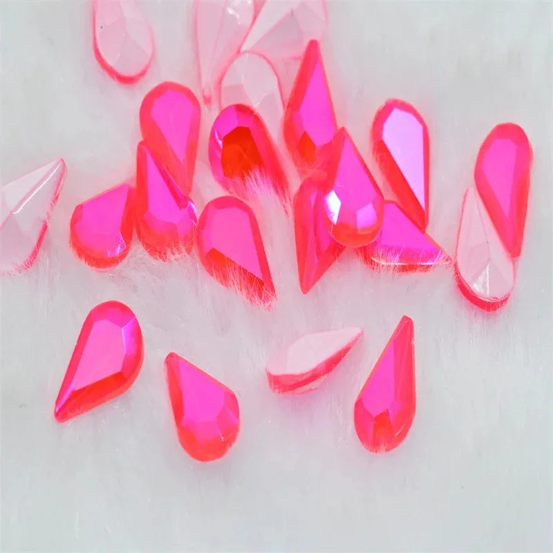 Neon Pink Rhinestones Crystals Strass Applique Shiny Stone Decor for Crafts Accessories