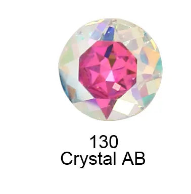 Round Crystal Glass Rhinestones, 3D Glitter Stones, DIY Diamonds for Jewelry Clothing, Garment Beads Decoration