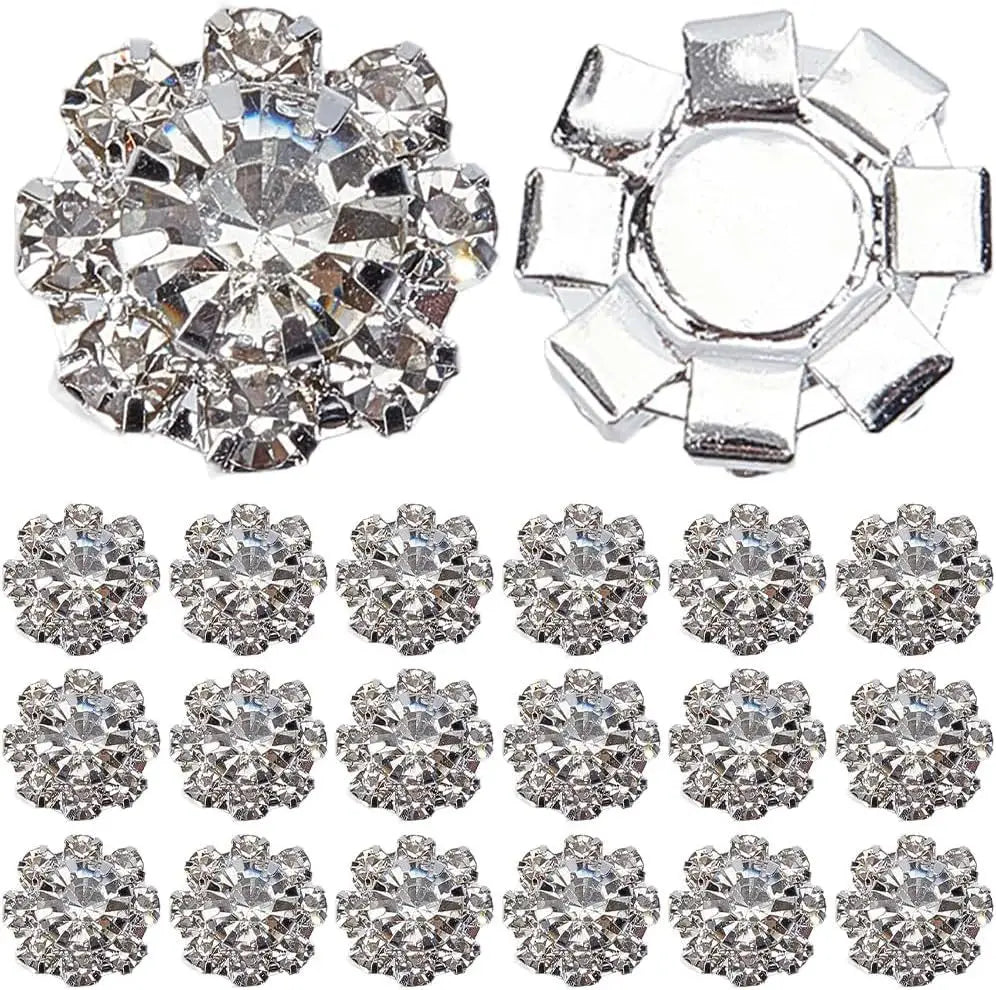 12mm 30pcs round snow glue on Glass Rhinestone Claw Crystal Buckle Diy Wedding Decoration Accessories