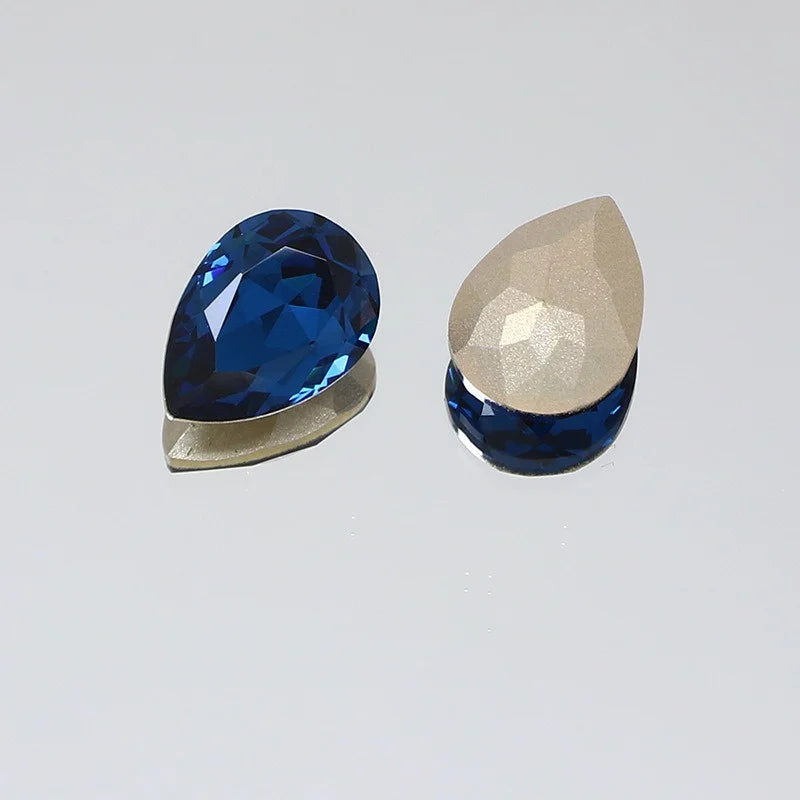 K9 30x40mm teardrop Glass Rhinestones High Quality Pointback Loose Glass Crystal Glue on Garment Crafts