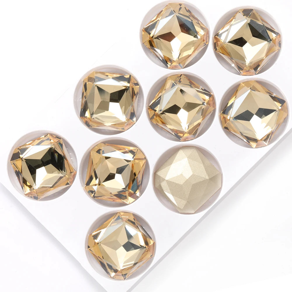 23x23mm 18mm  Square Octagon Rhinestones  Glass Stones Glitter Crystal Strass  Rhinestones Loose Stones