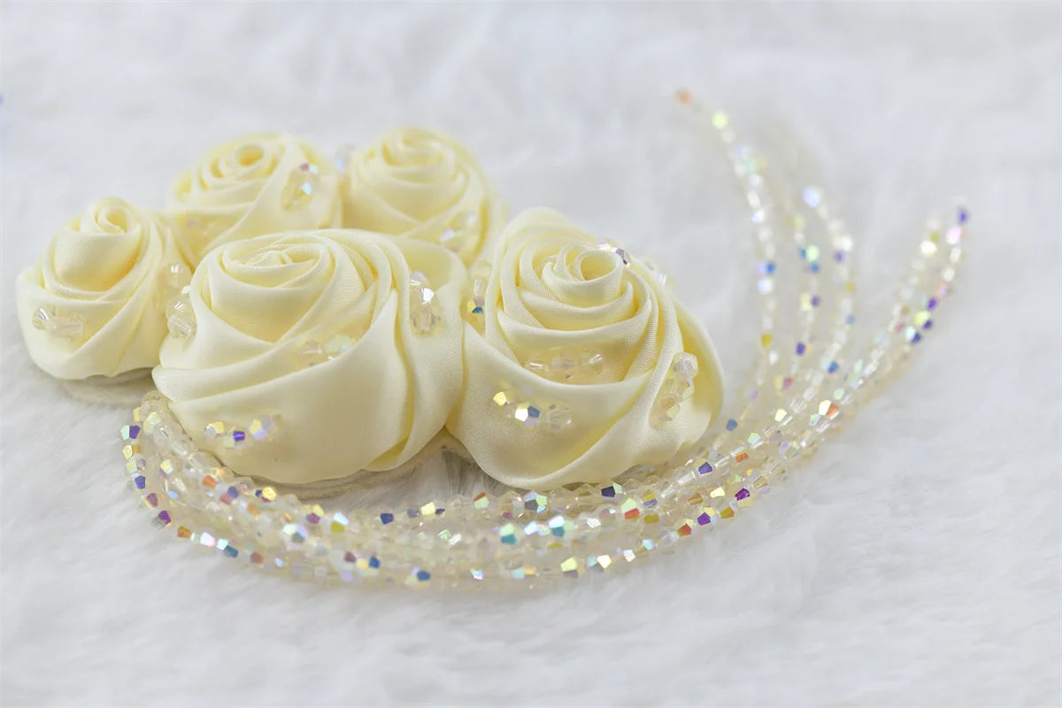1 pcs with rhinestone rose flower Elegant Pin-On Corsages for Weddings & Events Easy wear Perfect for Dancing & Celebrations