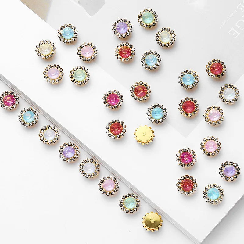 12mm Round glass bead double-layer hand-sewn bead garment accessories footwear hats wedding dresses DIY handmade jewelry