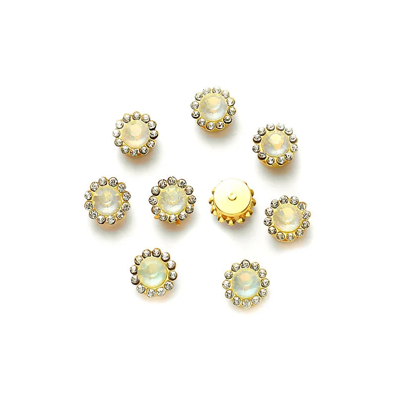 12mm Round glass bead double-layer hand-sewn bead garment accessories footwear hats wedding dresses DIY handmade jewelry