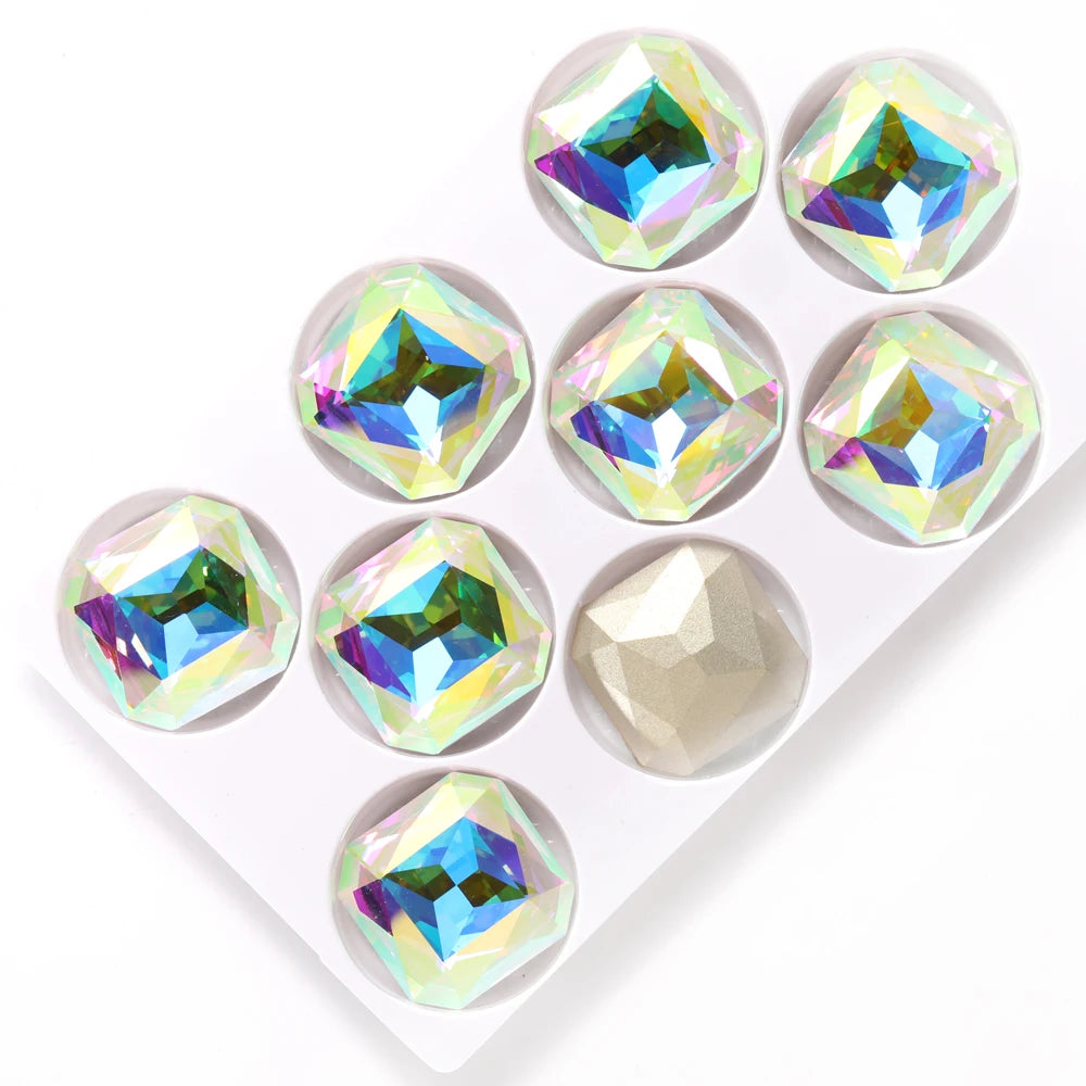 23x23mm 18mm  Square Octagon Rhinestones  Glass Stones Glitter Crystal Strass  Rhinestones Loose Stones