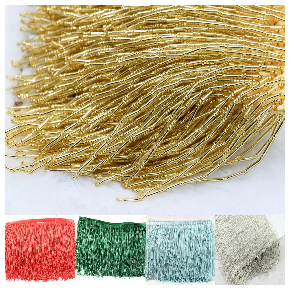 5 yards Bulk wholesale glass bead fringe trim tassels sewing articles for 10cm fringes for clothes