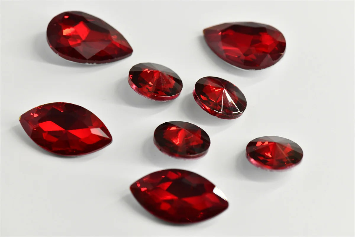 Dark Siam Glass Crystal Rhinestones  Beads for DIY Jewelry Crafting