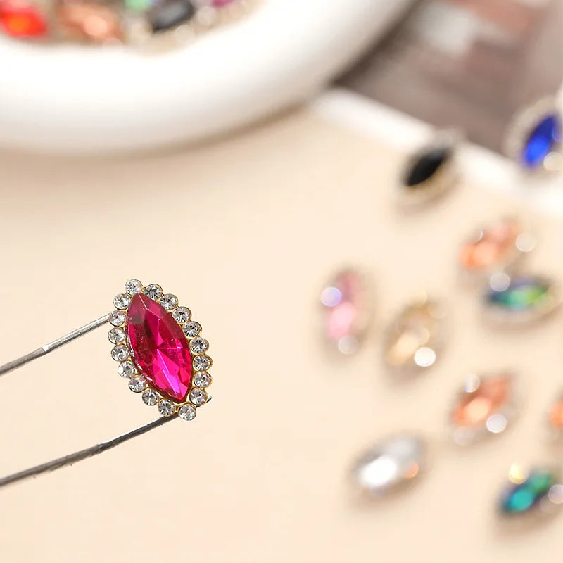 navette Acrylic Horse Eye Sewing Rhinestones Buttons Shiny CrystalS Glass Beads Stones Fabric Crafts