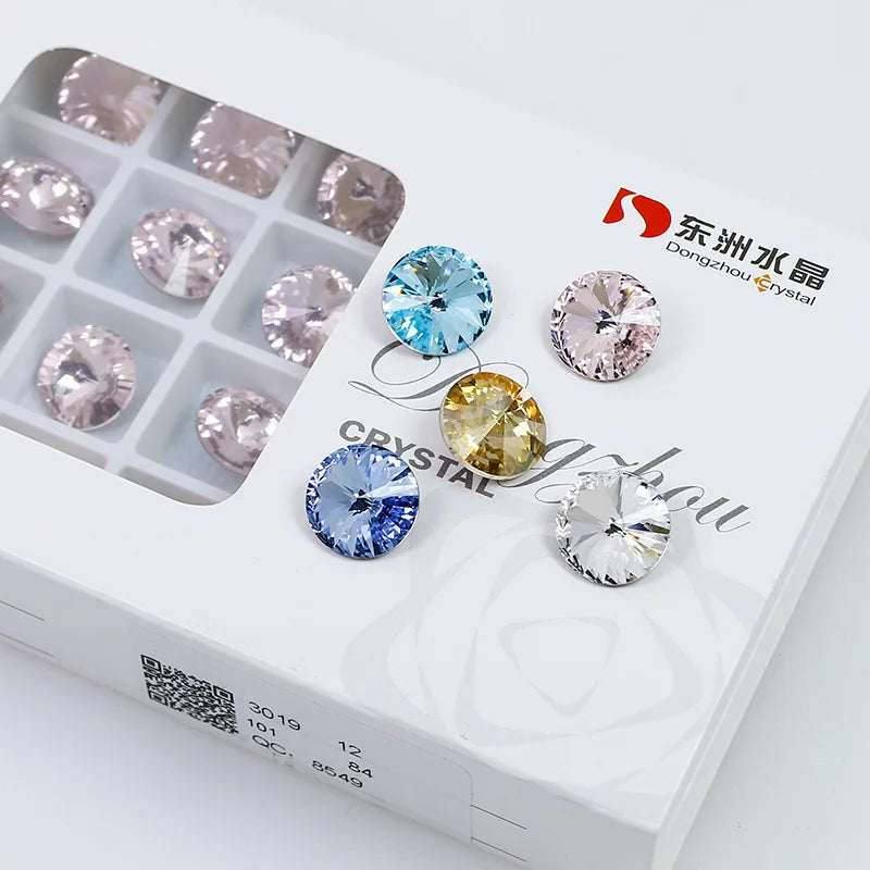 K9 18mm rivoli glass crystal pointback beads jewels making