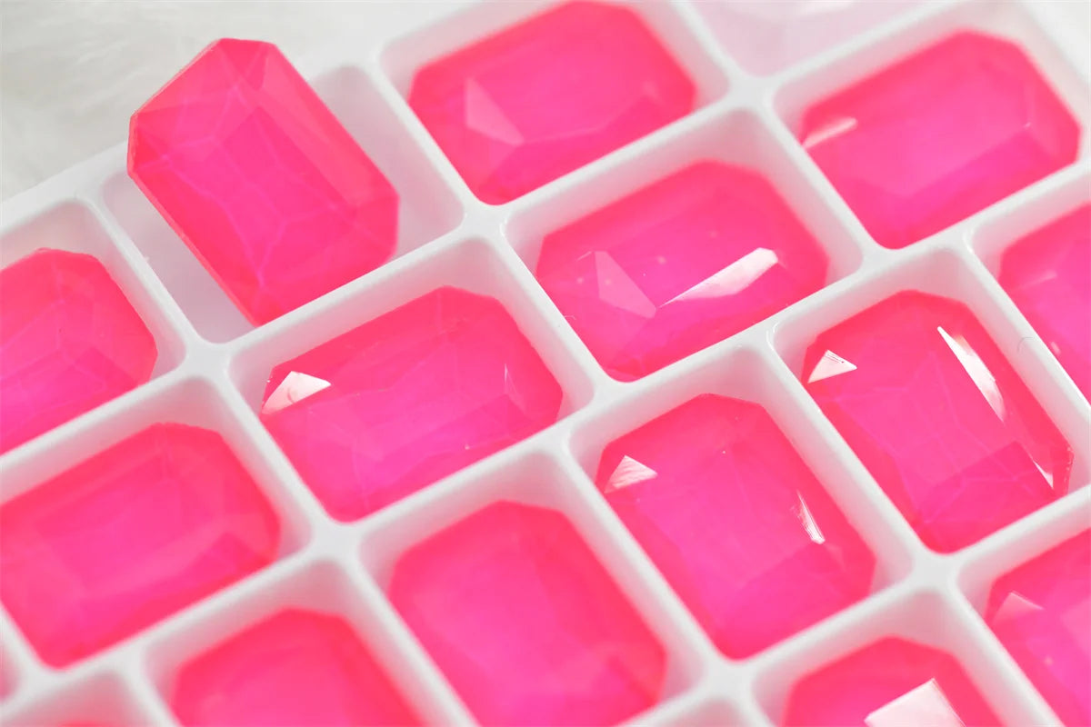 Neon Pink Rhinestones Crystals Strass Applique Shiny Stone Decor for Crafts Accessories