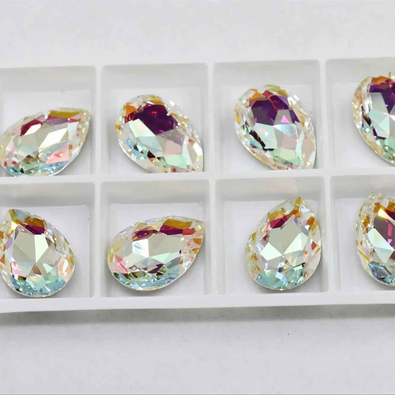 8 pcs 20x30 teardrop k9 rainbow  Glass Stone Faceted Glass Jewels Accessories Point Back