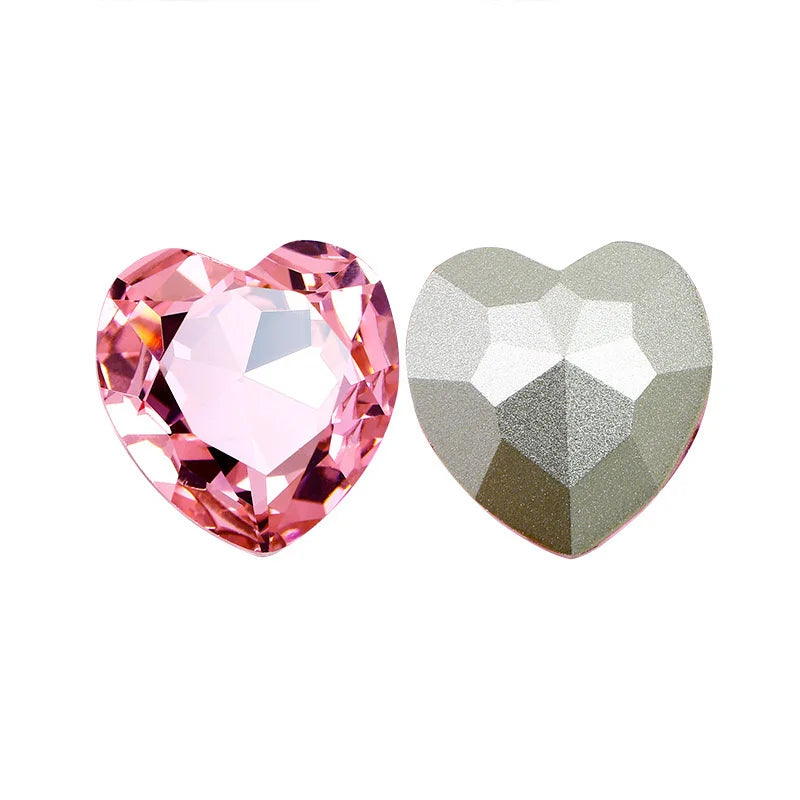 K9 Big Heart Glass Rhinestones 27mm/18mm Crystal Diamond Decoration Beads for Needlework