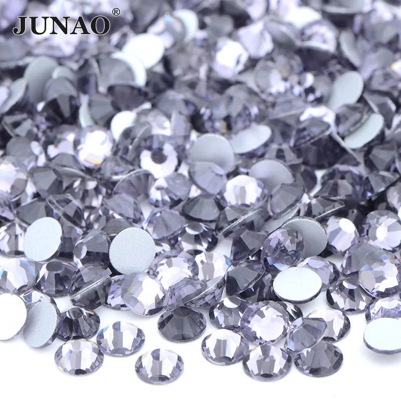 Bulk SS3 4 5 6 8 10 12 16 20 30 Dark Saim Glass Crystal Rhinestones Flat Back Gems Non Hotfix Strass Diamond for Clothes