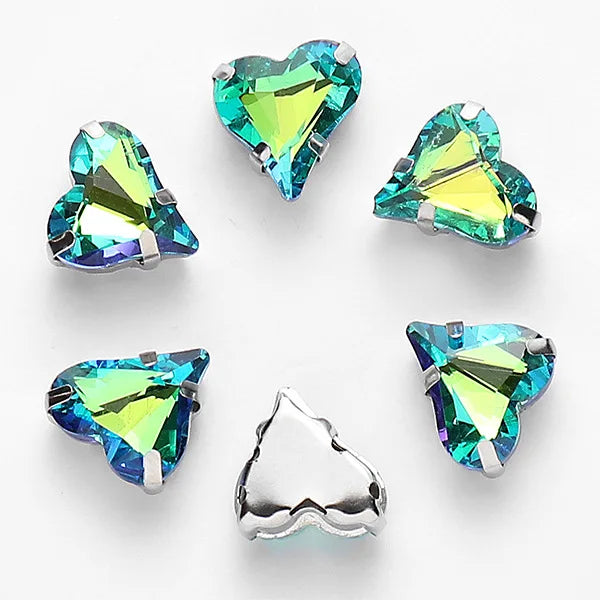 12x13mm heart shape rhinestone Applique Strass Diamond with claw Buttons Jewelry making Clothing sewing accessories hat crafts