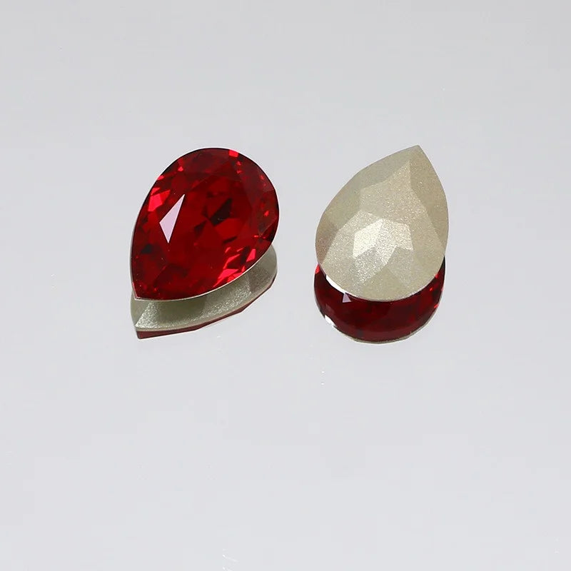 K9 30x40mm teardrop Glass Rhinestones High Quality Pointback Loose Glass Crystal Glue on Garment Crafts