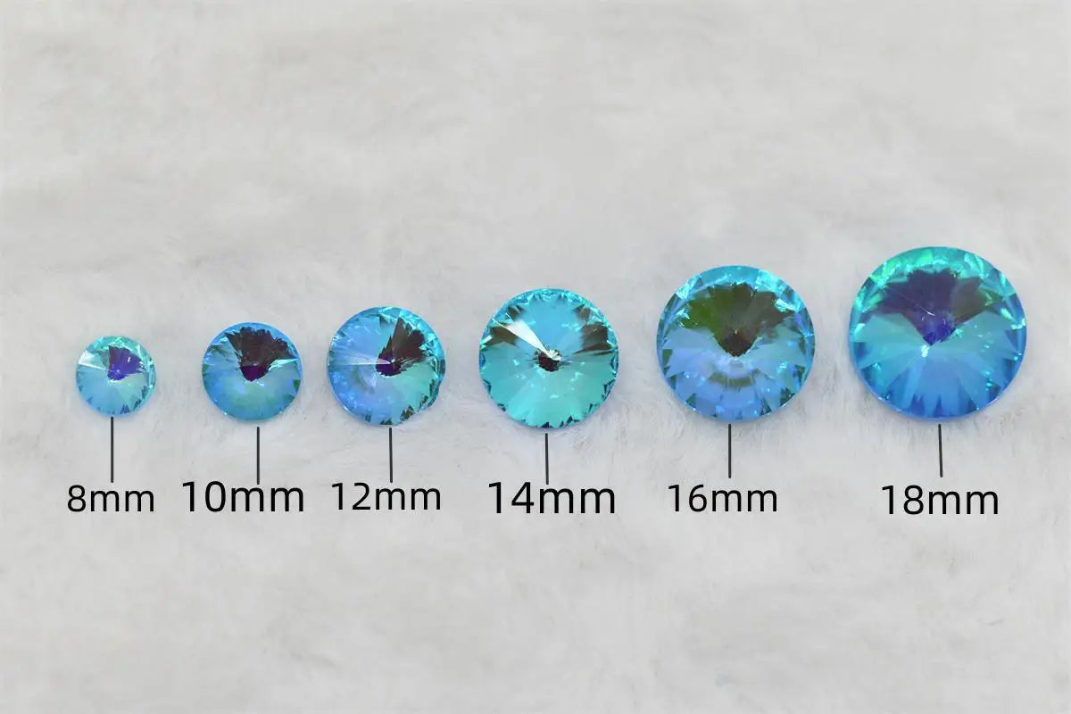 Rivoli Ab Glass Crystal Rhinestones For Needlework Pointback Stones Dress  Decoration Jewelry Making 8mm 10mm 12mm 14mm 18mm
