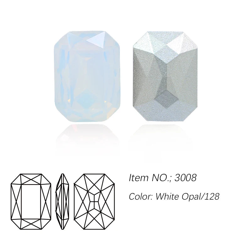 K9 Glass Rectangle Octagon Strass Diamond for Clothes, Nail Art, Rhinestone 3D Pointback, Fancy Stone Gems, Bling Crystal, DIY
