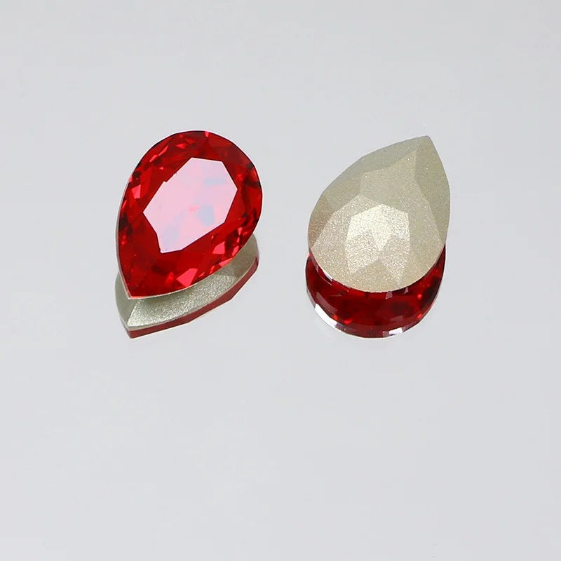 K9 30x40mm teardrop Glass Rhinestones High Quality Pointback Loose Glass Crystal Glue on Garment Crafts
