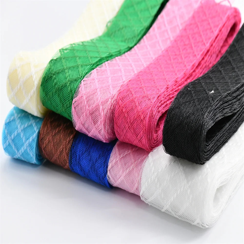4.5cm 8cm Plaid cotton thread Soft Polyester Horsehair Crinolin crafts Boning Sewing Wedding Dress Dance DIY Accessories