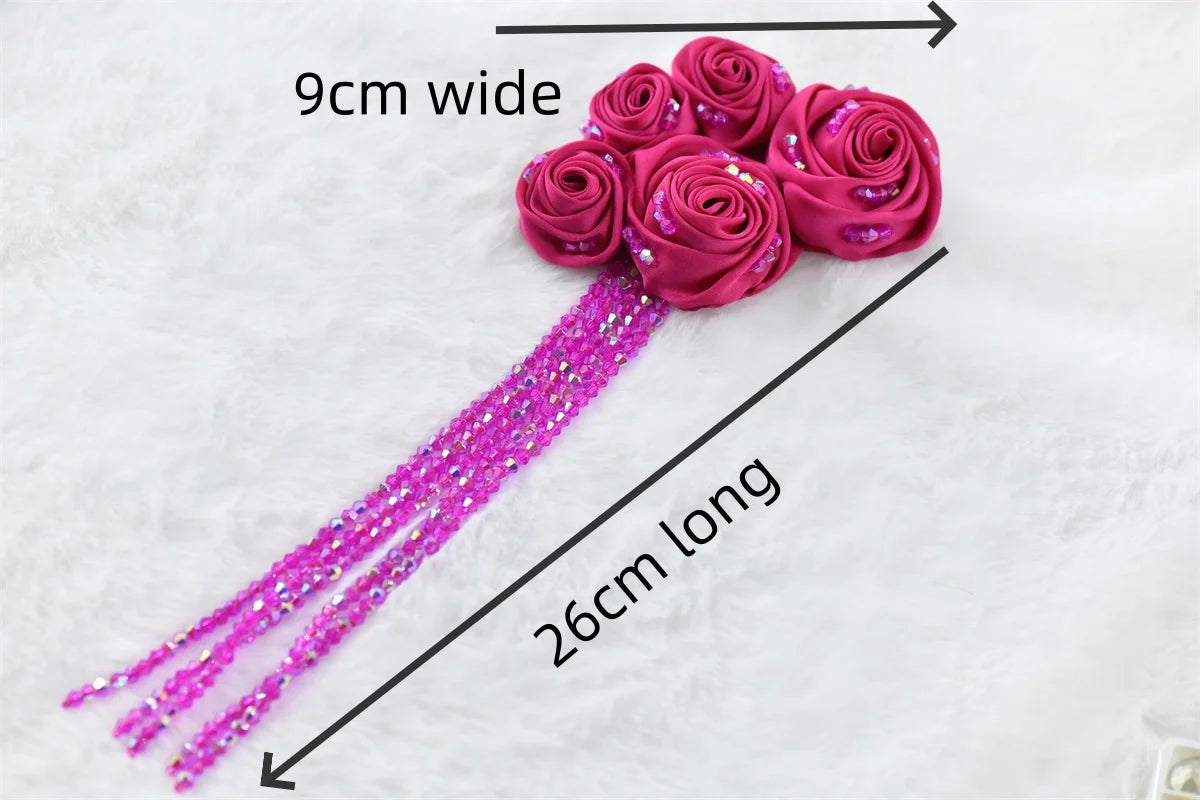 1 pcs with rhinestone rose flower Elegant Pin-On Corsages for Weddings & Events Easy wear Perfect for Dancing & Celebrations
