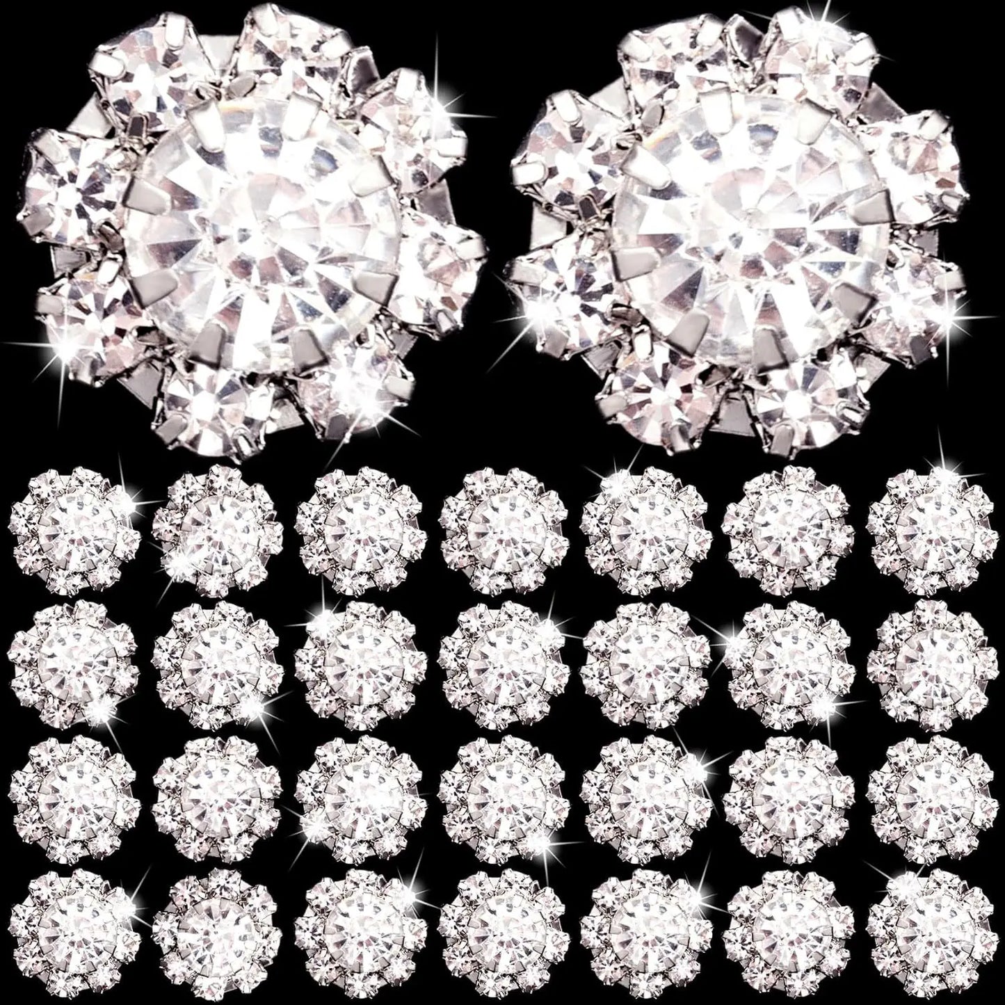 12mm 30pcs round snow glue on Glass Rhinestone Claw Crystal Buckle Diy Wedding Decoration Accessories