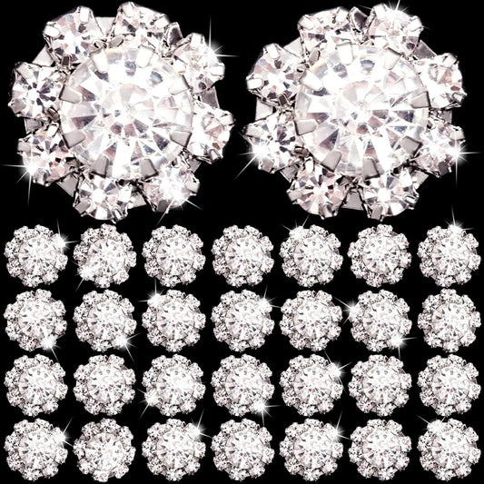 12mm 30pcs round snow glue on Glass Rhinestone Claw Crystal Buckle Diy Wedding Decoration Accessories