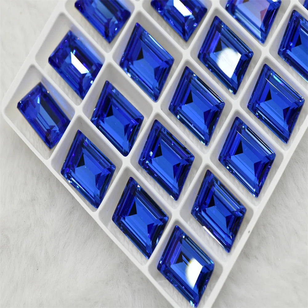 k9 Rectangle Rhinestones 10*14 violet bluecrafts super Glitter For Clothes DIY Sewing Beads For Jewelry 13X18MM 10X14MM