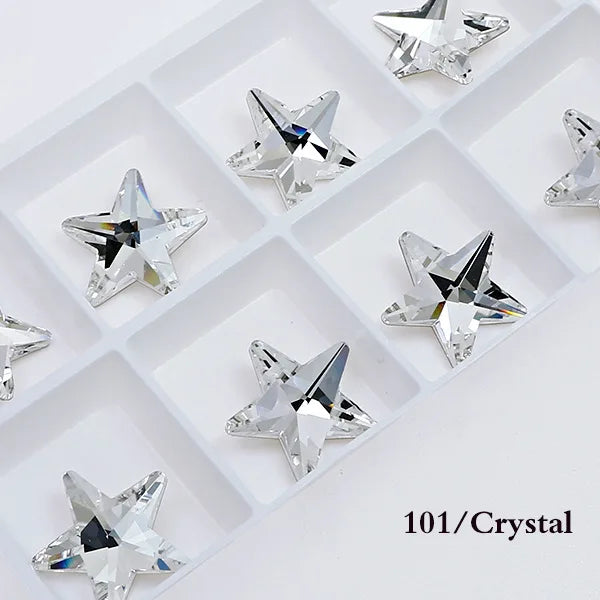 K9 Glass Crystal  Rhinrstones 22MM Big  Star  point back glass stones jewels beads for crafts clothes Decoration