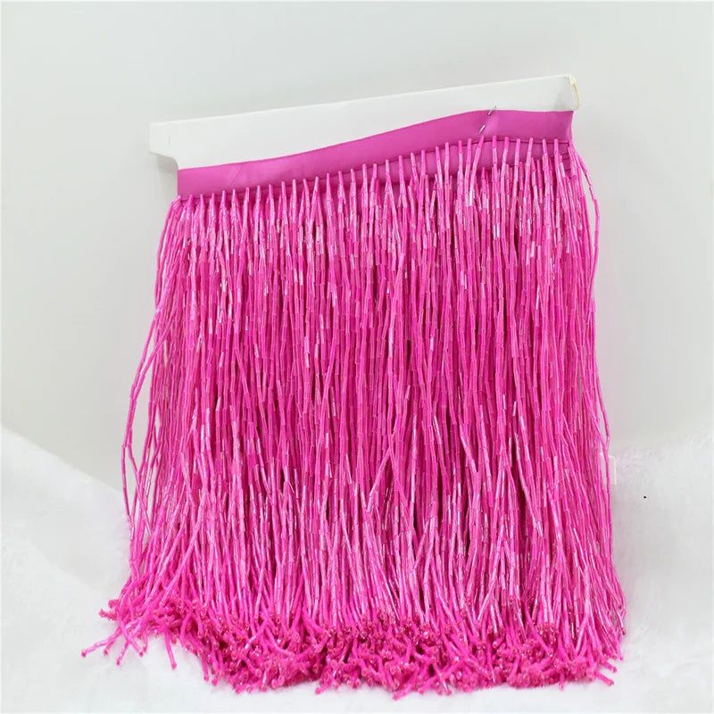 5 Yards 15cm Beaded Tassel Fringe Handmade Trimming for Costumes Dresses Crafts Sew on Decorative Edge