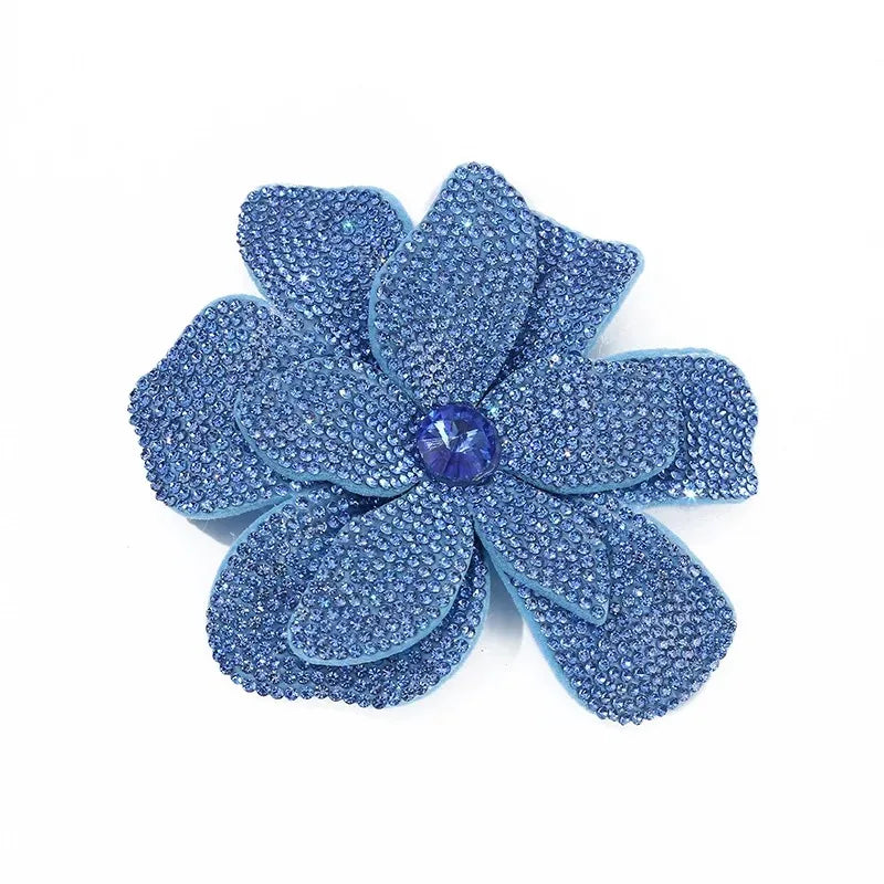 2 pcs Luxury Fashion Rhinestone Flower Brooch Light Women's Jewelry Pin for Wedding Dress Banquet Chest Gift