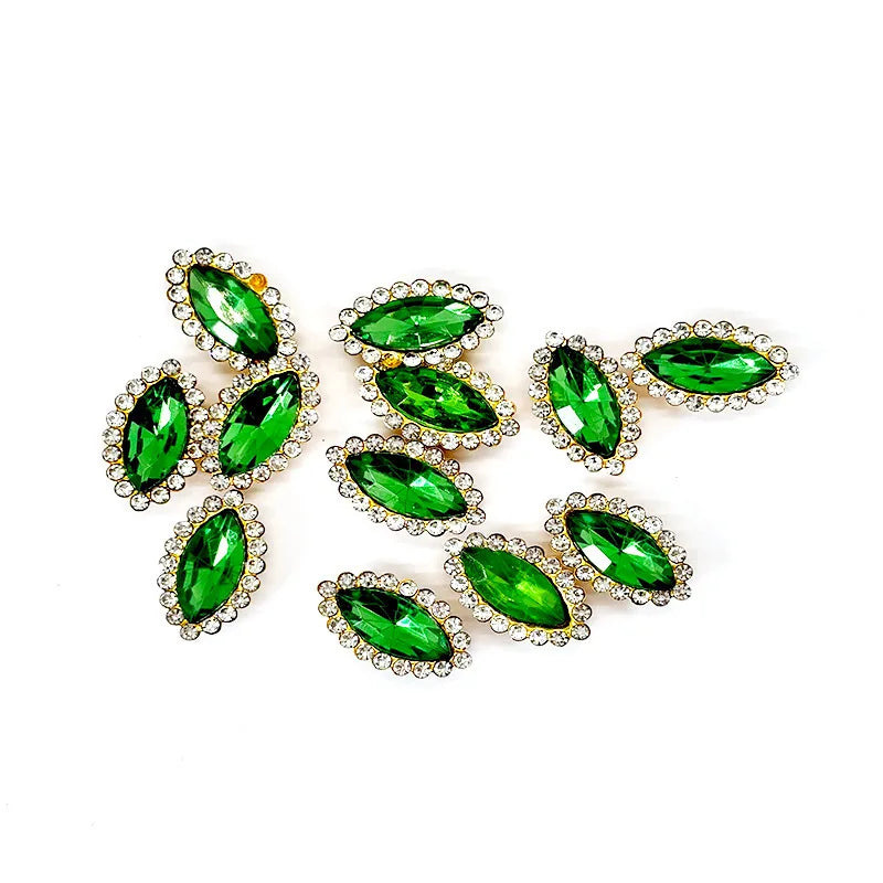 navette Acrylic Horse Eye Sewing Rhinestones Buttons Shiny CrystalS Glass Beads Stones Fabric Crafts