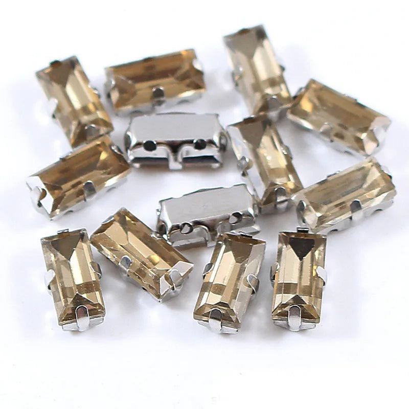 Baguette crystal stones wtth claw sew on  Fancy Stone  Glass Crystals rhinestones clothes Apparel Sewing Supplie accesorios