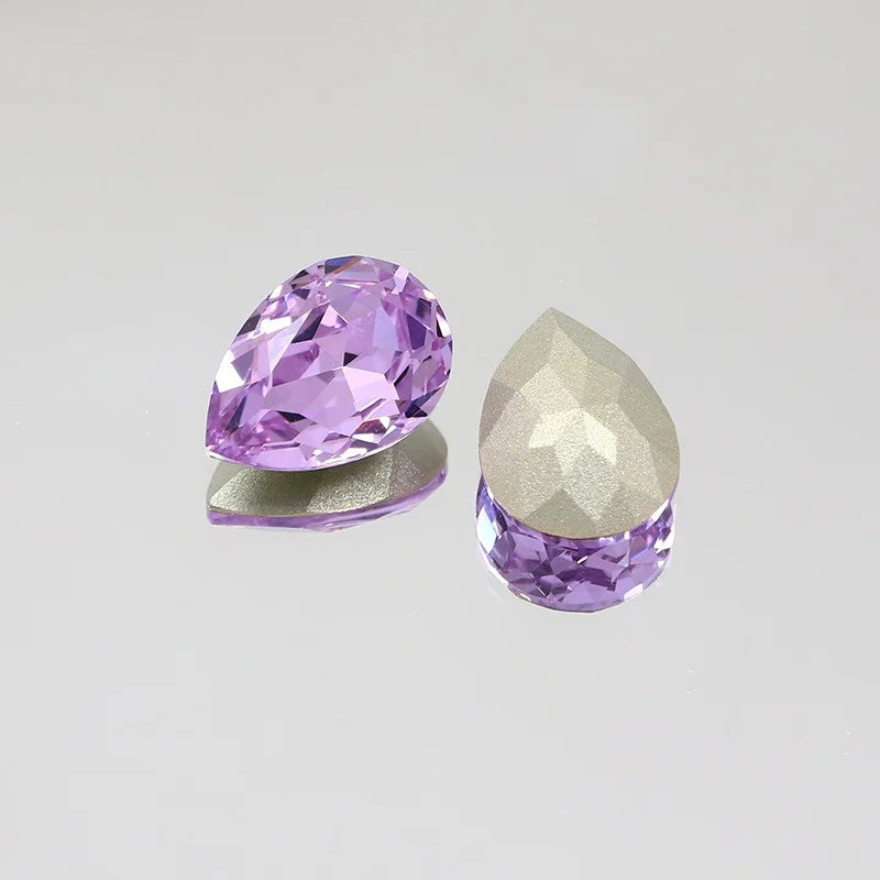 K9 30x40mm teardrop Glass Rhinestones High Quality Pointback Loose Glass Crystal Glue on Garment Crafts