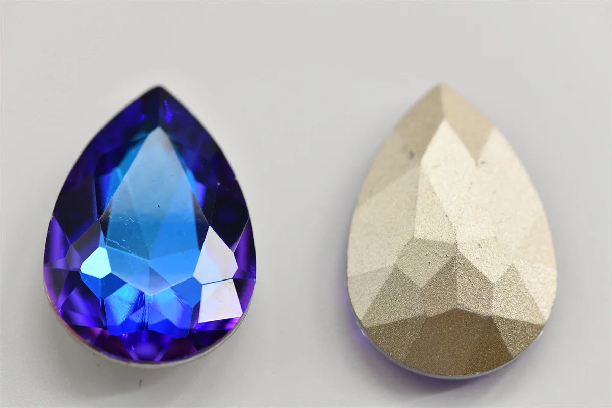 30x40mm  big stones Rhinestone crystal Glass beads Pointback teardrop  for needlework jewelery making