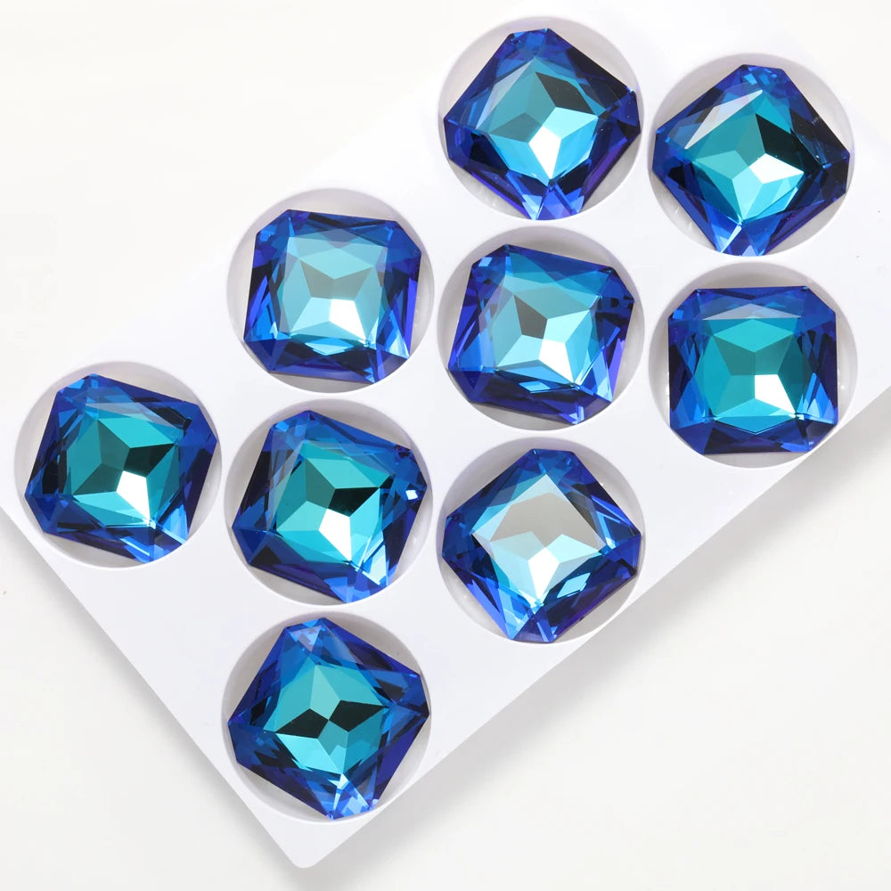 23x23mm 18mm  Square Octagon Rhinestones  Glass Stones Glitter Crystal Strass  Rhinestones Loose Stones