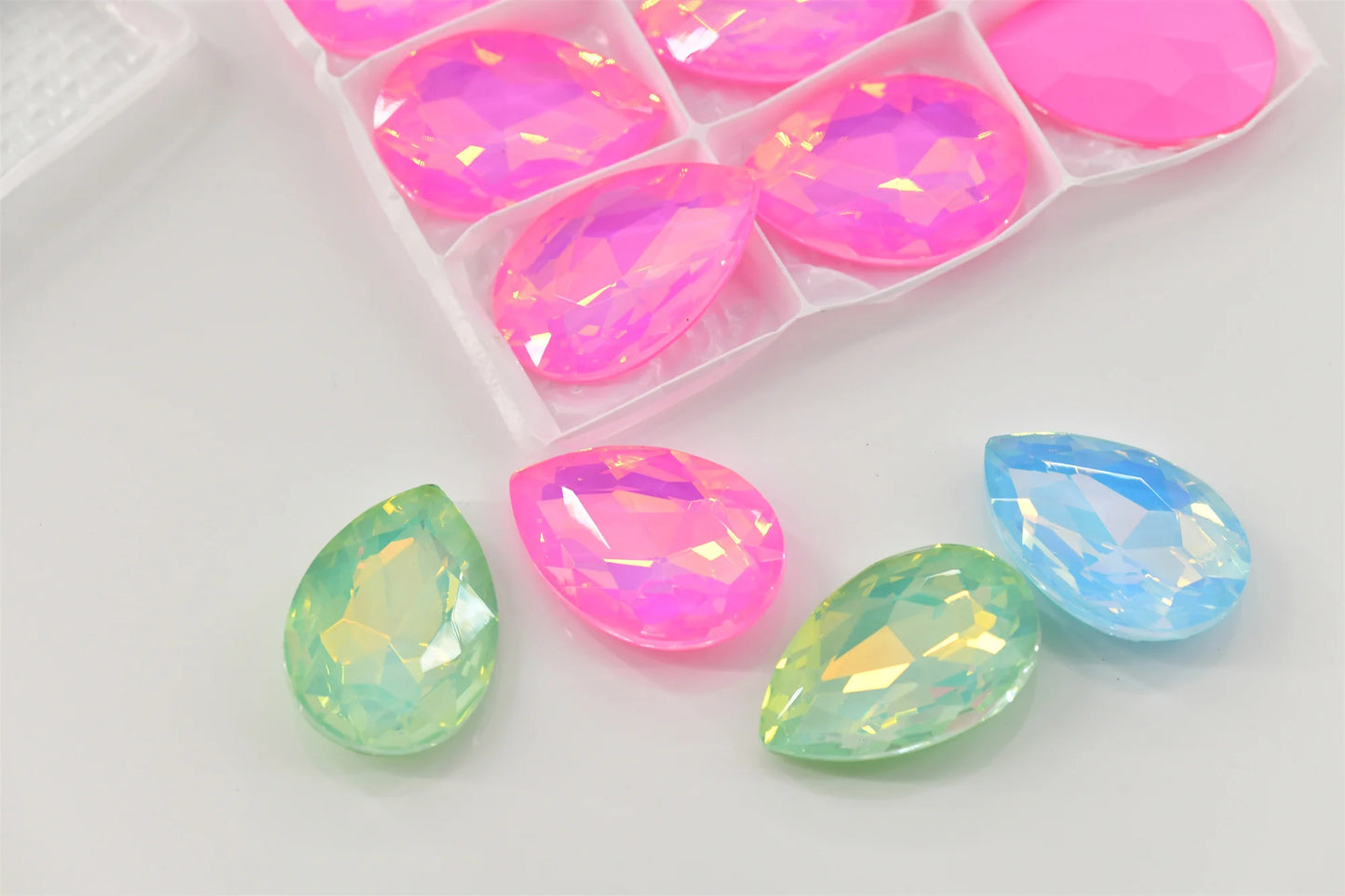 30x40mm  big stones Rhinestone crystal Glass beads Pointback teardrop  for needlework jewelery making