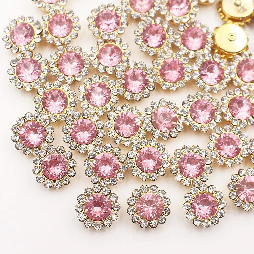 10mm 12mm  Sunflower Sewing Claw Rhinestones Crystals Glass Beads Buttons Stones Sew On Rhinestone for Clothes
