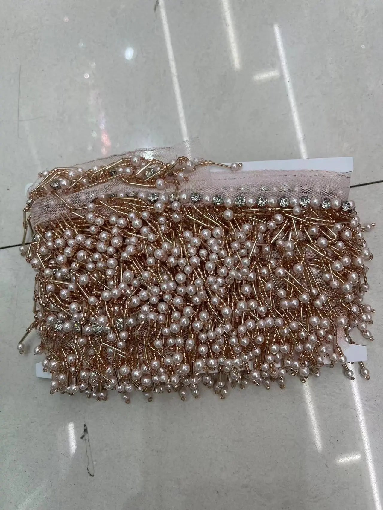 5.8yards 6cm high quality pearls Beaded Tassel Fringe for costumes dress crafts sew on DIY Accessories Home Textile Dance