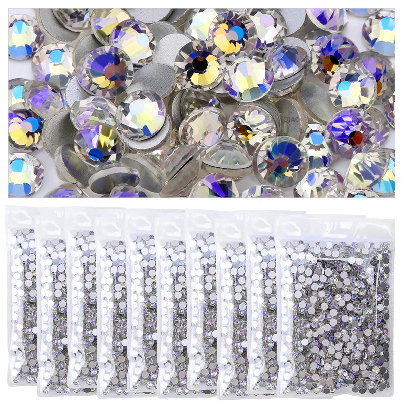 Wholesale in Bulk Rhinestones for Clothes DIY flat back Diamond Nail Rhinestone Decorations Crystals AB Glitter Face Art Stone