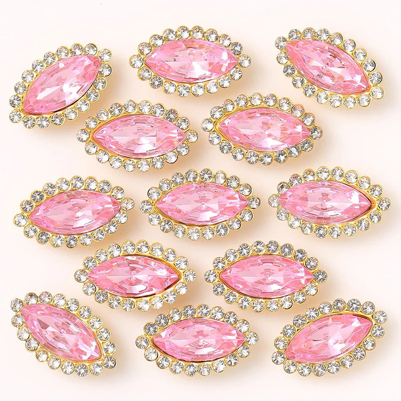 navette Acrylic Horse Eye Sewing Rhinestones Buttons Shiny CrystalS Glass Beads Stones Fabric Crafts