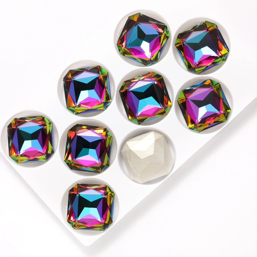23x23mm 18mm  Square Octagon Rhinestones  Glass Stones Glitter Crystal Strass  Rhinestones Loose Stones