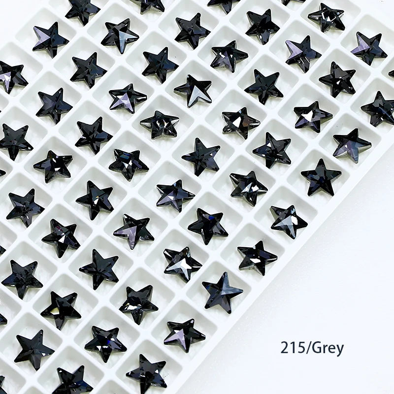 Star Shape  8x8mm Strass Diamond K9 Crystal Rhinestone Glitter Fancy Stone Glass Gems Applique For Nailart Shoes