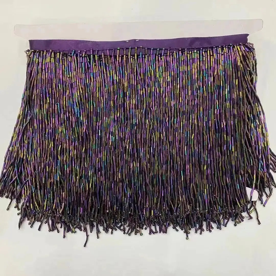 5 Yards 15cm Beaded Tassel Fringe Handmade Trimming for Costumes Dresses Crafts Sew on Decorative Edge
