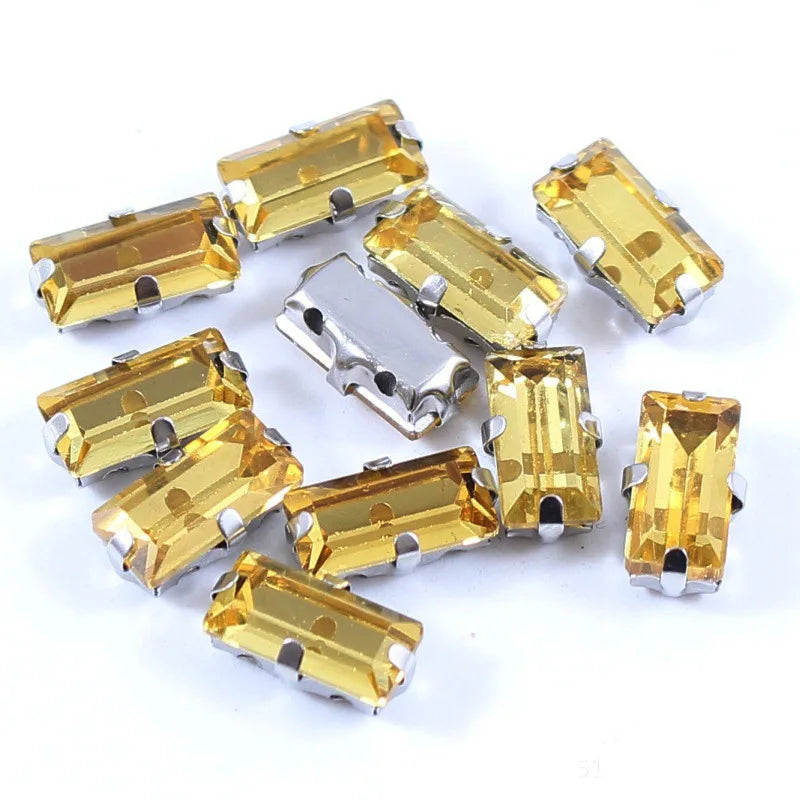 Baguette crystal stones wtth claw sew on  Fancy Stone  Glass Crystals rhinestones clothes Apparel Sewing Supplie accesorios